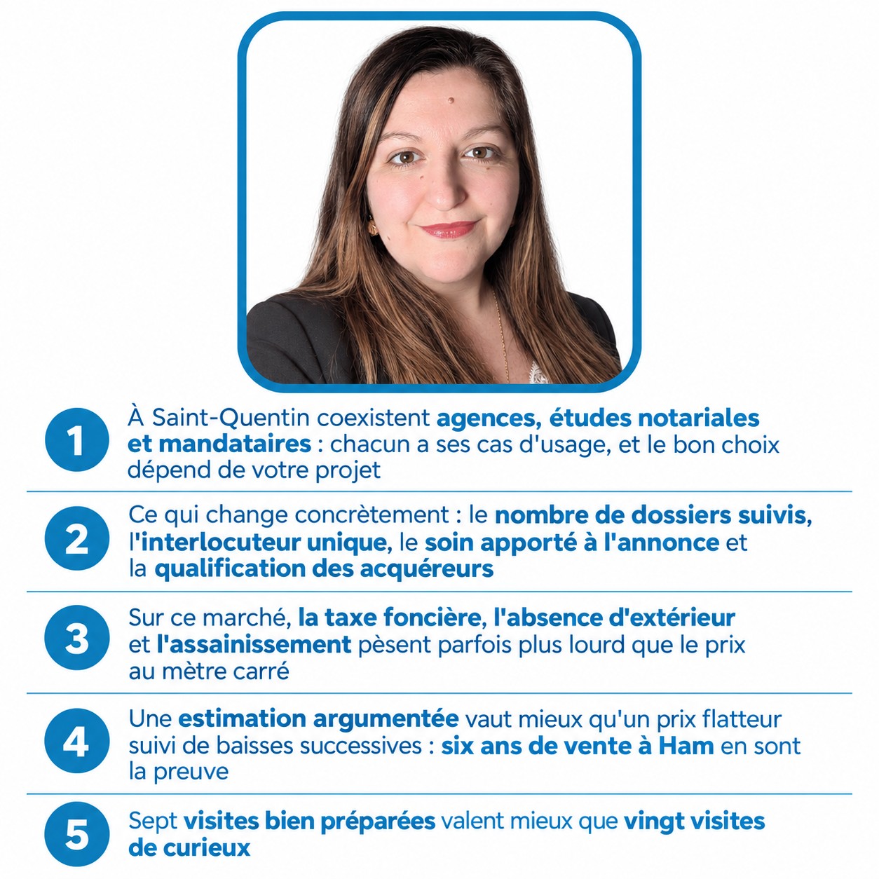 Infographie : mandataire, agence ou notaire à Saint-Quentin
